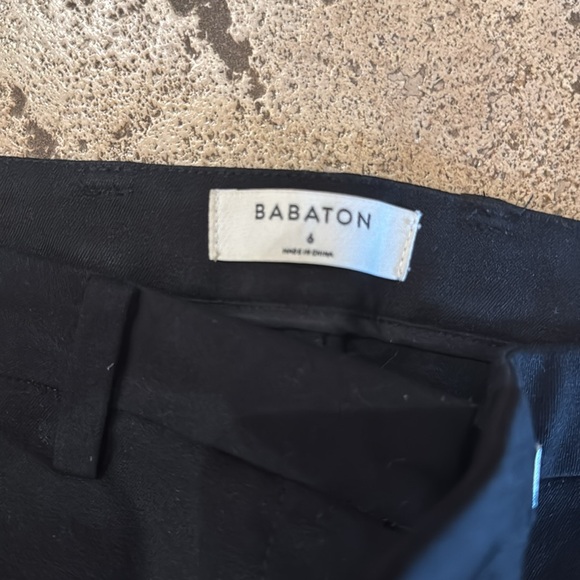 Aritzia Babaton Atelier Sleek Black Slim Trousers Size 6 Minimalist Pant - Picture 3 of 4